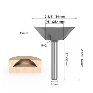 Milling Cutter 2-1/8 In 54mm Carbide Single Flute For Woodworking <b>Engraving</b> Machine - Product Image 1