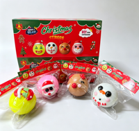 Balle anti-stress de Noël à presser, jouet sensoriel souple et moelleux DIY (visage, bonhomme de neige, Père Noël, renne) – Cadeaux de fêtes