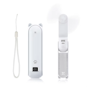 Multifunktion aler Mini-Lüfter Tragbarer USB-Lade lüfter Kühlung Elektrischer Taschenklapp-Hand ventilator mit Taschenlampe - Product Image 1