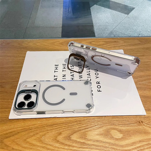 Coque de téléphone transparente avec support magnétique pour caméra et pare-chocs renforcé pour iPhone 17 16 15 14 Pro Max, avec support d'objectif métallique et dos en verre transparent - Product Image 6