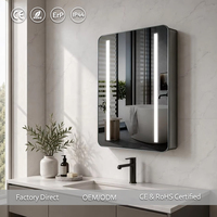 Miroir de salle de bain rectangulaire intelligent Joystar avec éclairage LED, anti-buée, IP44, écran tactile, pour utilisation en salle de bain