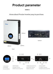 프로스타 하이브리드 인버터 3kw 4kw 5kw 6kw 10kw 3상 인버터 MPPT 태양광 충전 컨트롤러 태양광 인버터 12v 110v - Product Image 4