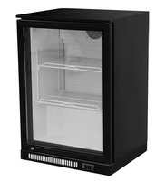 Mini-réfrigérateur de bar sous comptoir avec porte vitrée simple et serrure, idéal pour la vente en gros