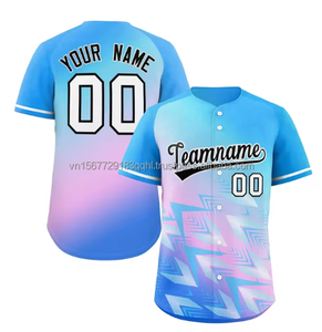 เสื้อเจอร์ซีย์เบสบอลพิมพ์ลายแฟชั่นไล่ระดับสีสำหรับผู้ชาย/ผู้ชายสำหรับทีมซอฟต์บอลหมายเลขเสื้อยืดกีฬาเสื้อออกกำลังกายสำหรับแฟน - Product Image 3