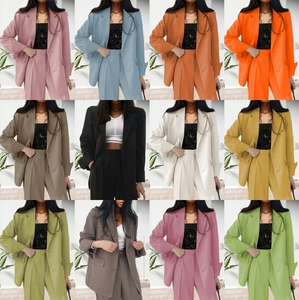 New Stock Arrival Solid Color Business Long Sleeve Loose Pants <b>Blazers</b> Suits Women Fashion - Product Image 2