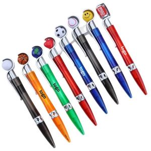 Bolígrafos Promocionales con Logotipo Personalizado, de Plástico, con Caras Felices, de Fútbol, Baloncesto, Béisbol, Globo Terráqueo, Golf y Corazón, para Fanáticos del Deporte - Product Image 1
