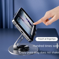 Support de téléphone portable en métal réglable à rotation de 360 degrés avec son en direct avec pliage pour tablette tableau de bord montage utilisation de bureau