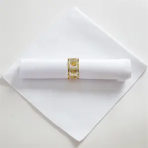 Recycled Textile Napkins Polyester Restaurant Eco-Friendly 48cm Cloth Napkins Solid Color White Wedding Table Cloth Napkins