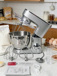 Batidora Eléctrica de Pedestal <span class=keywords><strong>para</strong></span> Cocina, Tazón Mezclador de Acero Inoxidable, <span class=keywords><strong>Gancho</strong></span> <span class=keywords><strong>para</strong></span> <span class=keywords><strong>Amasar</strong></span>, 6 Velocidades, Motor de Cobre Puro, Capacidad de 8L - Product Image 3