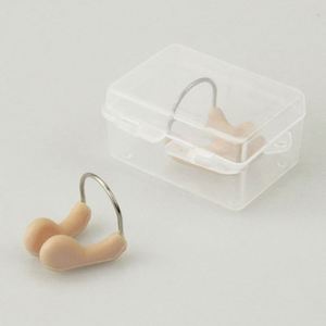 Ensemble de bouchons d'oreilles de natation et de plongée en silicone souple antidérapant avec fil d'acier, design simple, couleur chair, 1 pièce - Product Image 1