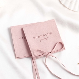 PandaSew Custom logo Luxury Microfiber Jewelry Pouch for Bracelet Necklace Ring Packaging <b>Envelope</b> <b>Gift</b> Bags - Product Image 3