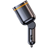 Chargeur de voiture double USB C C27, adaptateur allume-cigare à 2 prises, séparateur, charge rapide, voltmètre LED, 45W PD 12V/24V, ports multiples