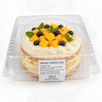 Boîte en plastique transparente jetable, boîte à clapet écologique pour gâteaux/desserts, vente en gros