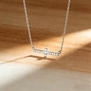 Trendy 925 <b>Silver</b> Cubic Zirconia Cross Necklace for Women Fashion CZ Pendant Party Jewelry - Product Image 6