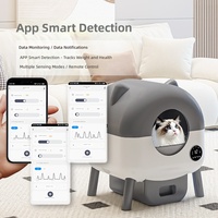 Bac à litière intelligent pour chat avec contrôle Wi-Fi, entièrement automatique, extra-large, anti-éclaboussures, design fermé, autonettoyant, en plastique ABS, pour animaux de compagnie