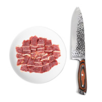 7 ''8'' 3CR13 Couteau de chef gravé en acier inoxydable Couteaux de cuisine Manche en bois Pakka