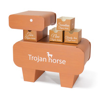 Calendrier de l'Avent en forme de cheval, boîte cadeau avec gaufrage et pelliculage mat, revêtement UV, compte à rebours de 22 jours, boîte rigide - Personnalisable