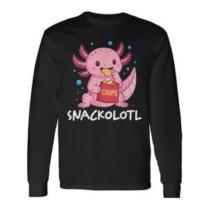 Maglietta a maniche lunghe Snackolotl Axolotl Snack, girocollo unisex, stampa digitale, per adulti, promozionale - Product Image 1