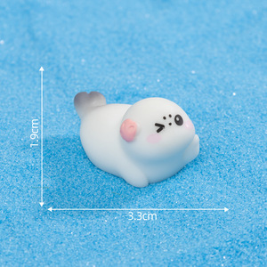 可爱微型海洋动物迷你树脂海豹雕像工艺品装饰品，适合 DIY 生物圈、童话花园、水族馆、史莱姆装饰 - Product Image 6
