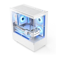 JNP-B40 Matx Game Case White ARGB Mid Tower PC Gamer with Steel Side Panel Window and Type-C I/O Ports