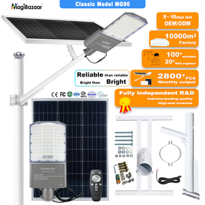 MG90 Hocheffiziente 400W IP67 Solar-Straßenleuchte Einstellbare Farbtemperatur (6500K-7000K) 120° Abstrahlwinkel Fernbedienung LiFePO4 - Product Image 2