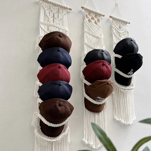 Colgador organizador de sombrero de macramé bohemio de granja bohemio de gran oferta para exhibición de pared - Product Image 3