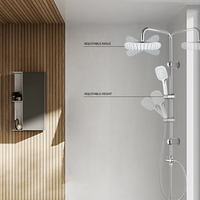Kit de colonne de douche réglable en acier inoxydable pour salle de bain avec pommeaux de douche