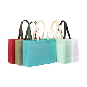 Sac fourre-tout écologique recyclé personnalisé, sac de shopping promotionnel en tissu non tissé avec logo imprimé - Product Image 1