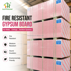 Panel de Yeso Resistente al Fuego de 9.5mm 12mm 15mm 4x8 pies, Placa de Yeso Ignífuga con Revestimiento de Papel, Tipo X E1 para Techo y Tabiques - Product Image 1