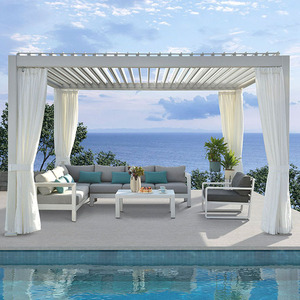 Pergola de jardin en aluminium-pergola bioclimatique en aluminium <span class=keywords><strong>5x3</strong></span> avec lumière rvb - Product Image 4