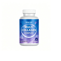 Tabletas de Colágeno Complejo Multi-Colágeno de Marca Privada Personalizadas OEM, Suplemento de Colágeno Todo en Uno que Apoya la Elasticidad de la Piel