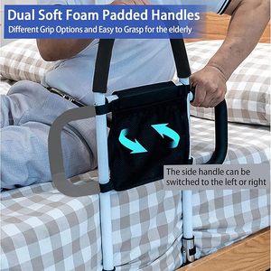 Garde de rail de lit accessible pour senior avec sac de rangement facile pour lits simples King Queen Capacité de 300 lb Déambulateur - Product Image 3