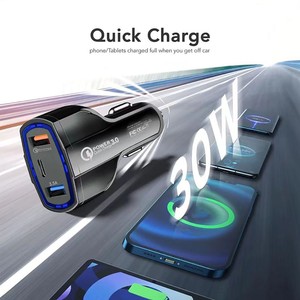 Venta caliente <span class=keywords><strong>Spot</strong></span> Wholesale 7A Total 3 en 1 USB Smart Car Charger Portable QC3.0 PD USB C Adaptador de cargador de coche para teléfonos móviles - Product Image 2