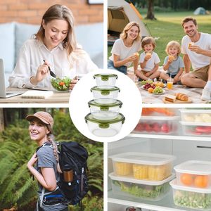 Juego de Recipientes Redondos Reutilizables para Almacenamiento de Alimentos, Libres de BPA, Herméticos, Apilables, Aptos para Microondas y Lavavajillas - Product Image 6