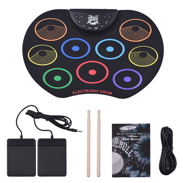 Colorful Key Electric Drums Percussion USB Roll up Drum Electronic Drum Set