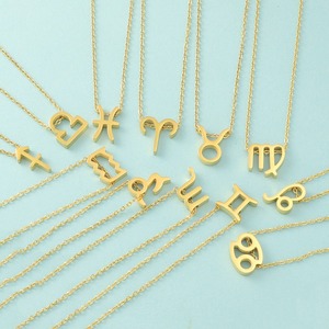 In acciaio inox placcato oro catena a maglie alla moda gioielli girocollo collana con zircone per uomo e donna abiti da festa - Product Image 1