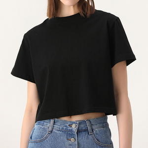 Summer 100% Cotton Sexy Casual Acid Wash Retro Embroidery Print Short Navel Cropped <strong>Crop</strong> <strong>Tops</strong> for Women <strong>Crop</strong> <strong>Top</strong> T-Shirt - Product Image 2