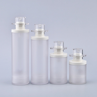 Flacon pompe sans air en plastique givré pour sérum de soin de la peau, crème pour le visage, lotion, sérum, crème de fond de teint