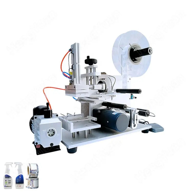 HYT-60กึ่งอัตโนมัติไม่แห้งกาวสติกเกอร์สติกเกอร์ De Icer ขวดแบนเครื่องติดฉลาก | ป้าย Applicator