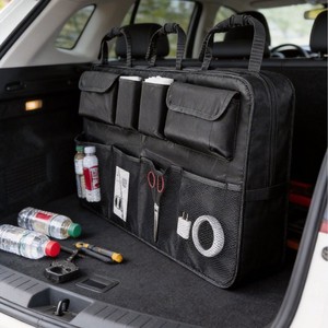 Car <b>Seat</b> Back <b>Storage</b> Organizer Oxford Cloth 8-11 Pockets Black 88x48cm For Trunk Cargo Organization - Product Image 2