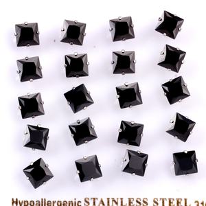 Pendientes de Acero Inoxidable con Circonita de Corte Redondo, Populares, Unisex - Product Image 6