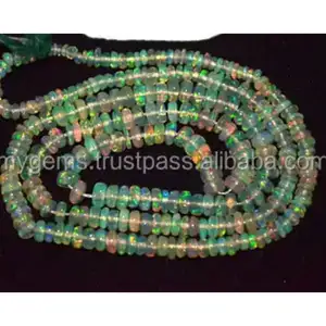 Natürliche äthiopische Opal stein facettierte Rondelle Perlen Multi Feuer Opal Edelstein Perlen Regenbogen auffällige Opal Perlen für Halskette