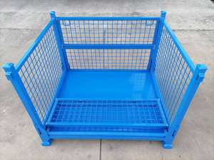 Contenitore in rete metallica con gabbia metallica in acciaio stabile 1.5T contenitore di stoccaggio magazzino pieghevole - Product Image 3