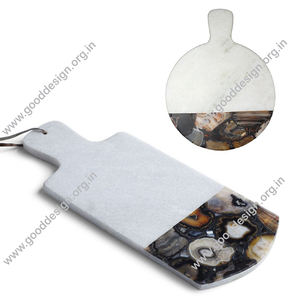 Tabla de cortar de mármol de 12 "de alta calidad con diseño de piedra de ágata para picar y servir queso a precio mayorista de La India - Product Image 2