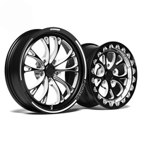 Jantes GROUND FLIGHT GF054 en alliage d'aluminium forgé multi-rayons pour Drag Racing - Avant Skinny & Arrière Beadlock (5x114.3/127/120.65)