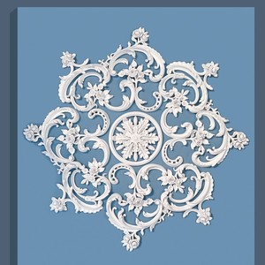 Disques décoratifs modernes en polyuréthane OR-9085 pour extérieur et hôtels, ornés d'<span class=keywords><strong>éléments</strong></span> floraux torsadés en forme <span class=keywords><strong>de</strong></span> vigne - Product Image 1
