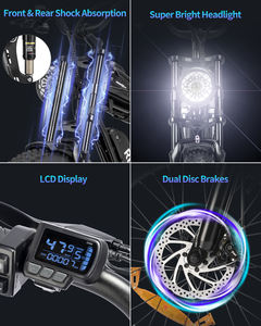 YVY Q20Mini 20 "48V 15Ah 팻 타이어 E 자전거 전기 먼지 산악 자전거 어린이 성인용 풀 서스펜션 전기 자전거 - Product Image 6