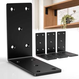 Soporte Metálico Resistente Personalizado TZR OEM, Soporte de Esquina en Forma de L de Acero con Recubrimiento de Polvo Negro para Estantes Flotantes - Product Image 1