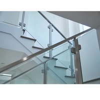 Rampe d'escalier en acier inoxydable SS304/316 avec détails en laiton pour balustrades de balcon en plexiglas, élégante rampe en verre pour intérieur