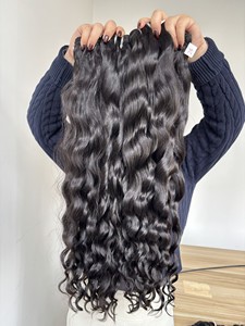 自然波浪 100% 未加工人发束批发廉价人发束原生处女发女用 - Product Image 1